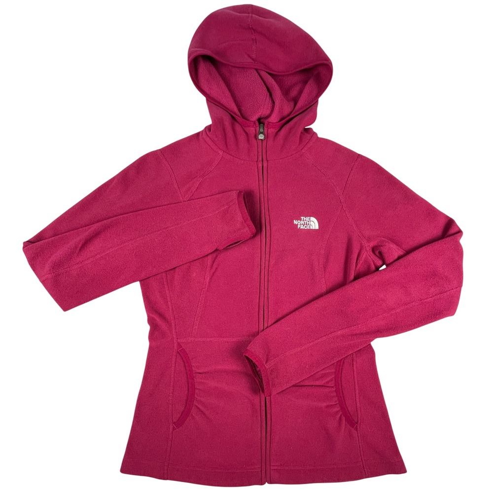 The North Face Fleece Hoodie Womens XS Pink Polartec Full Zip Jacket Activewear